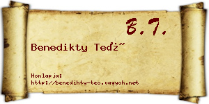 Benedikty Teó névjegykártya